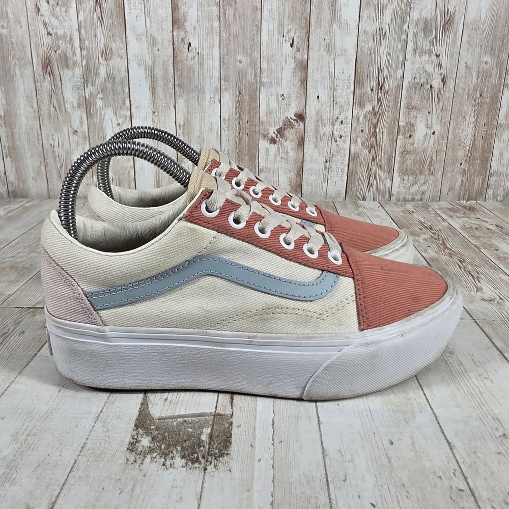 Vans Old Skool Stacked Platform Sneakers Womens 6.5 Colorblock Canvas 721356